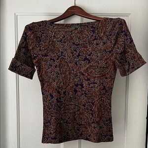 Ralph Lauren Multicolor Paisley Short Sleeve Top